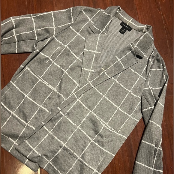 Lane Bryant Size 14/16 Grey Plaid Jacket Blazer - Picture 5 of 8